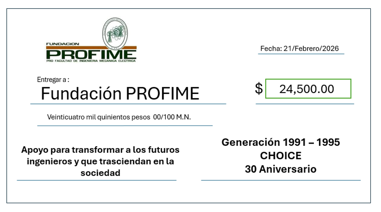 Cheque Generación 1991-1995 CHOICE